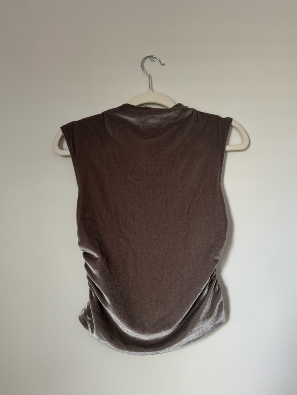 Champagne Velvet Sleeveless Tank Top